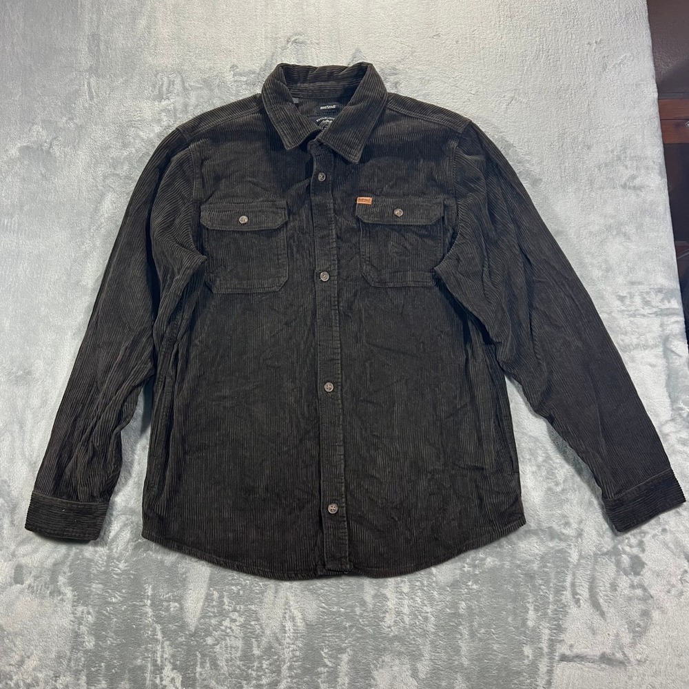Buffalo David Bitton Corduroy Shirt Jacket Mens XL Brown Button Down Long Sleeve